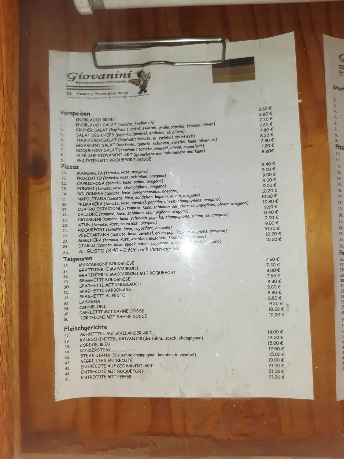 Menu 1