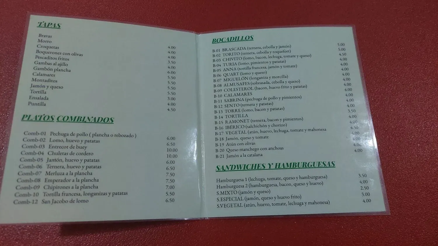 Menu 1