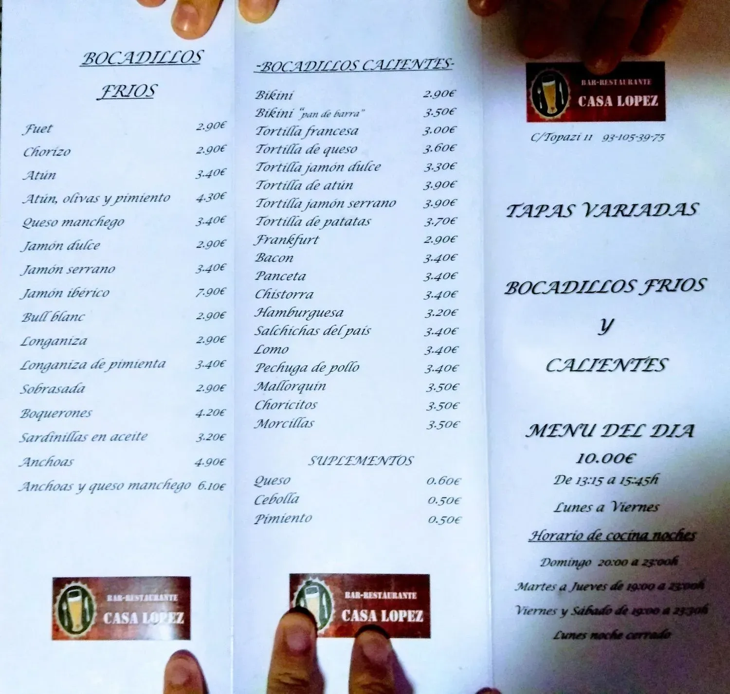 Menu 1