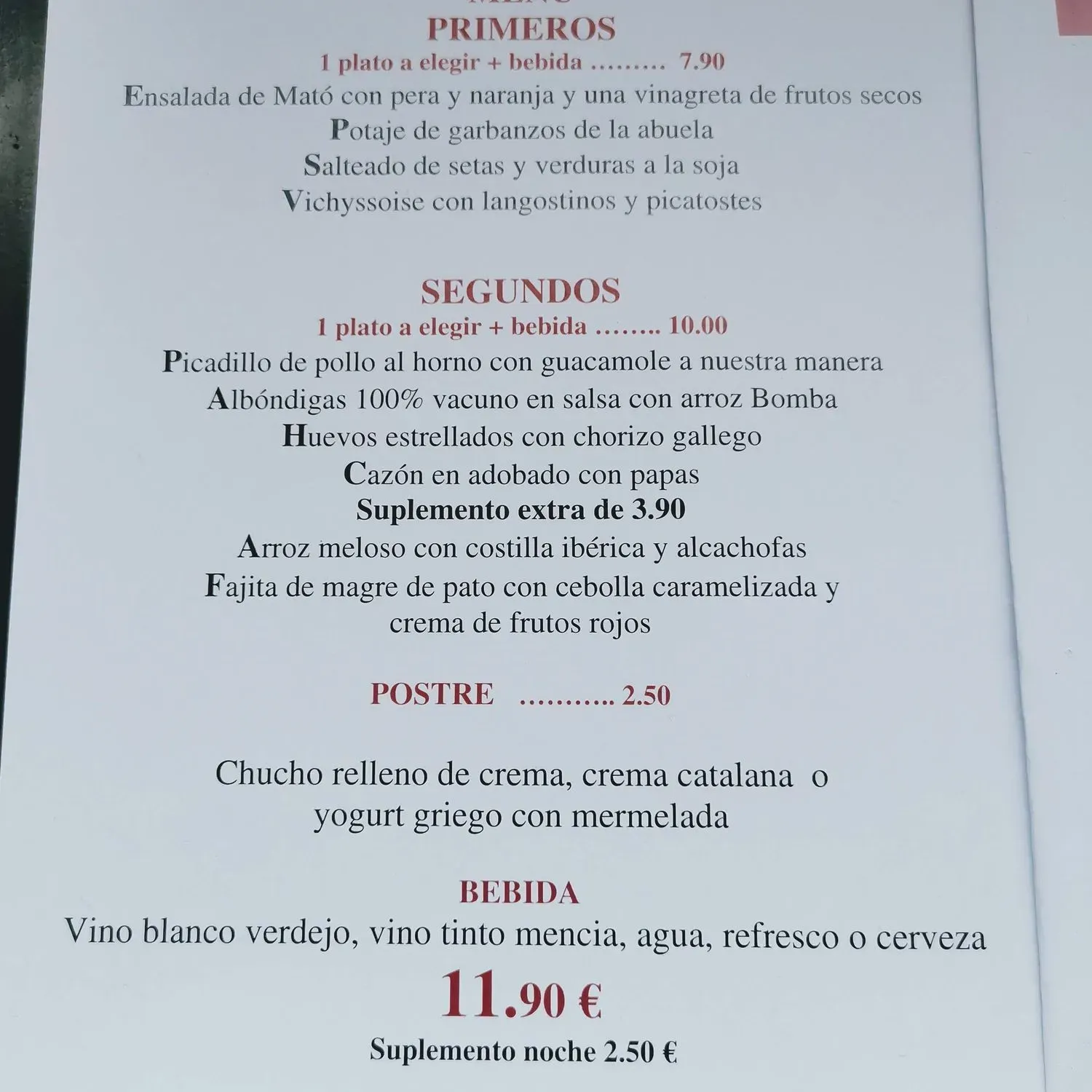 Menu 1