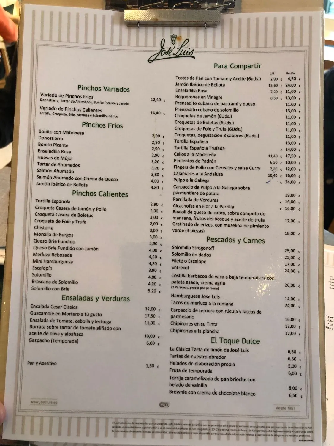 Menu 1