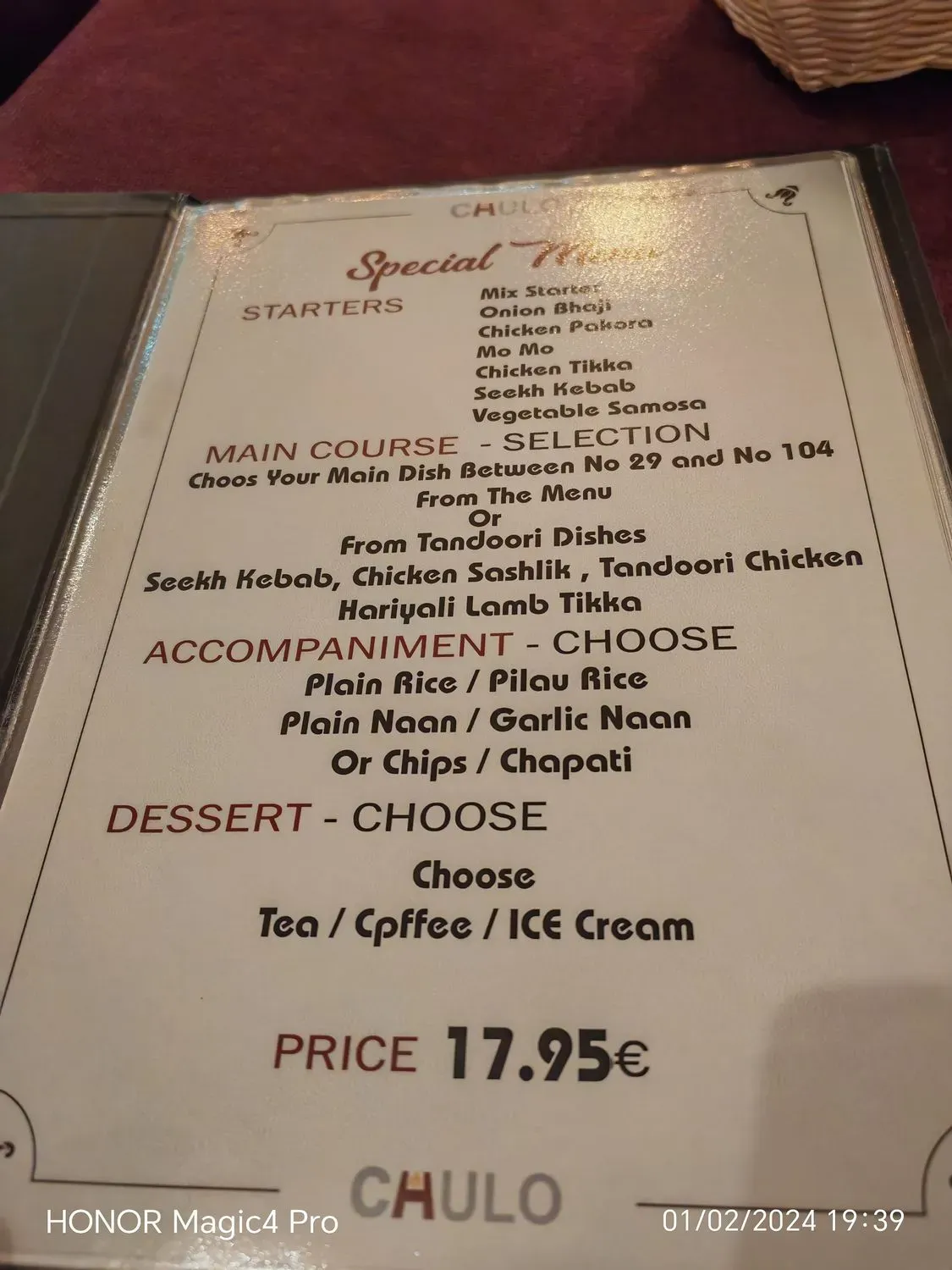 Menu 1