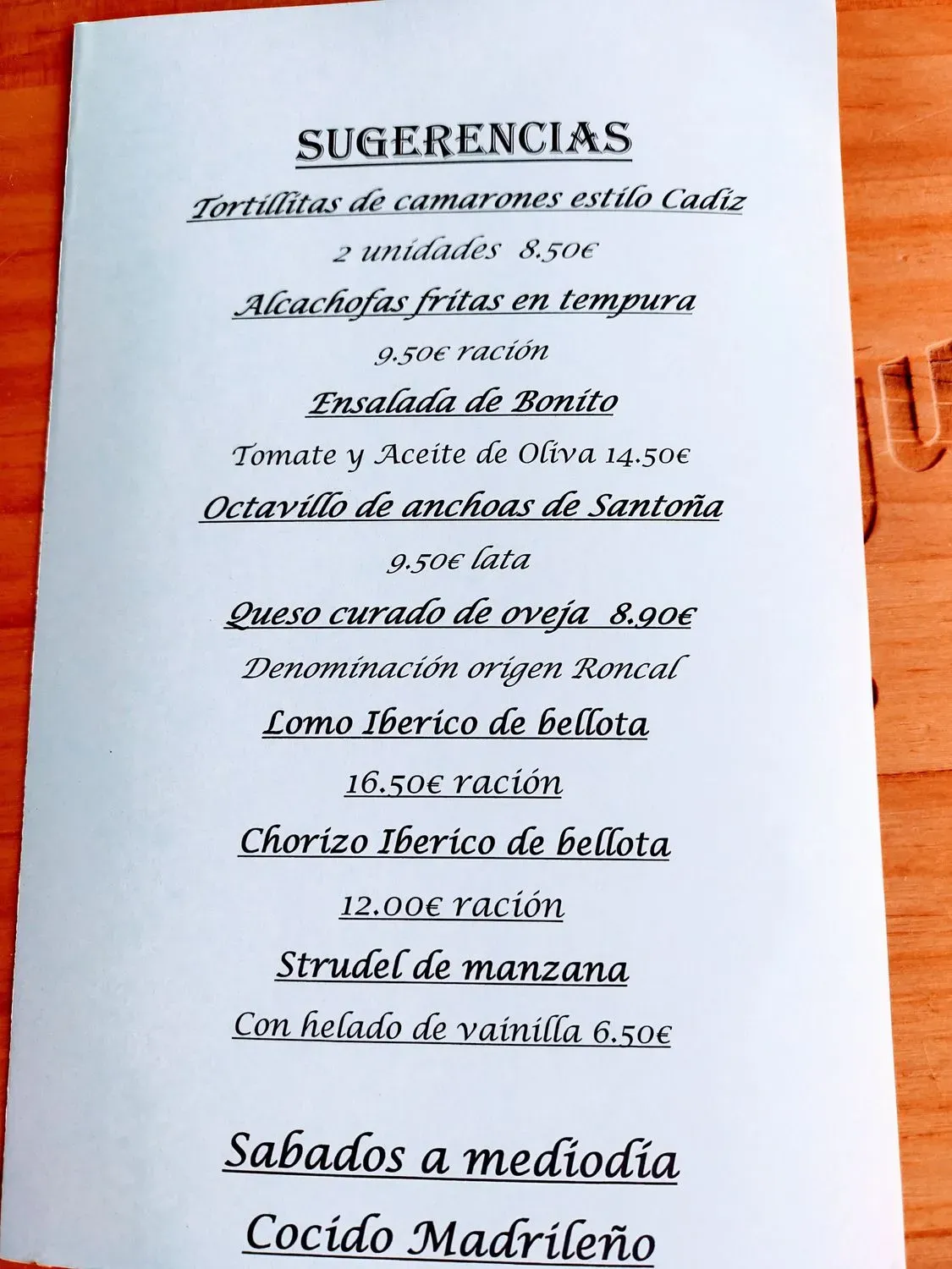 Menu 1