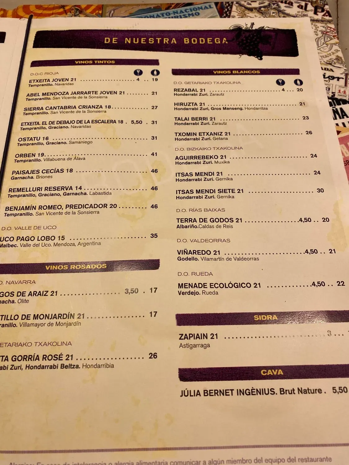 Menu 1