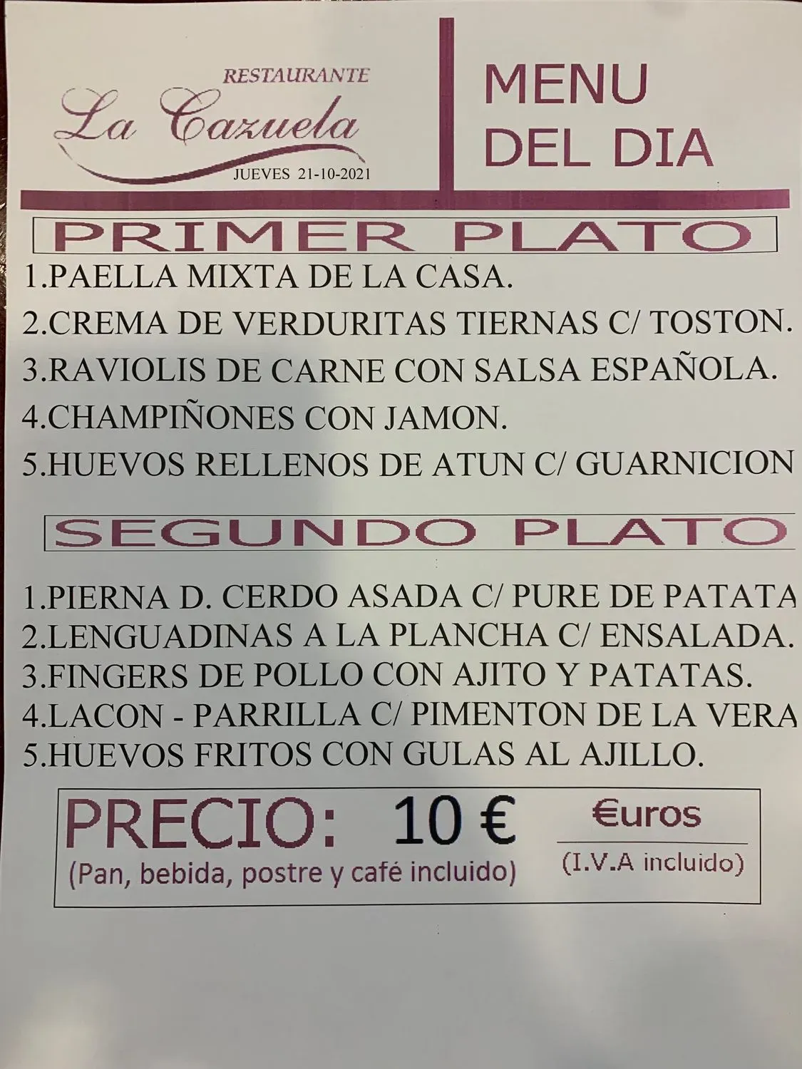 Menu 1