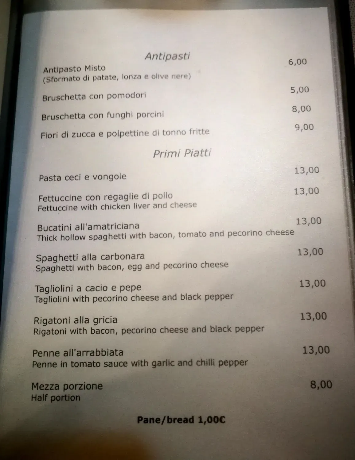 Menu 1