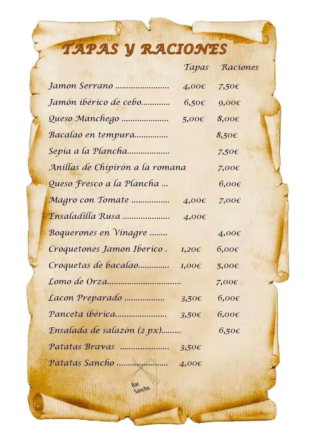 Menu 1