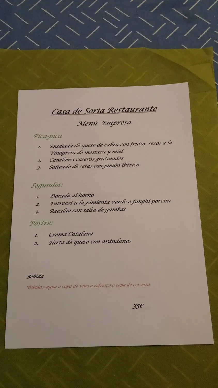 Menu 1