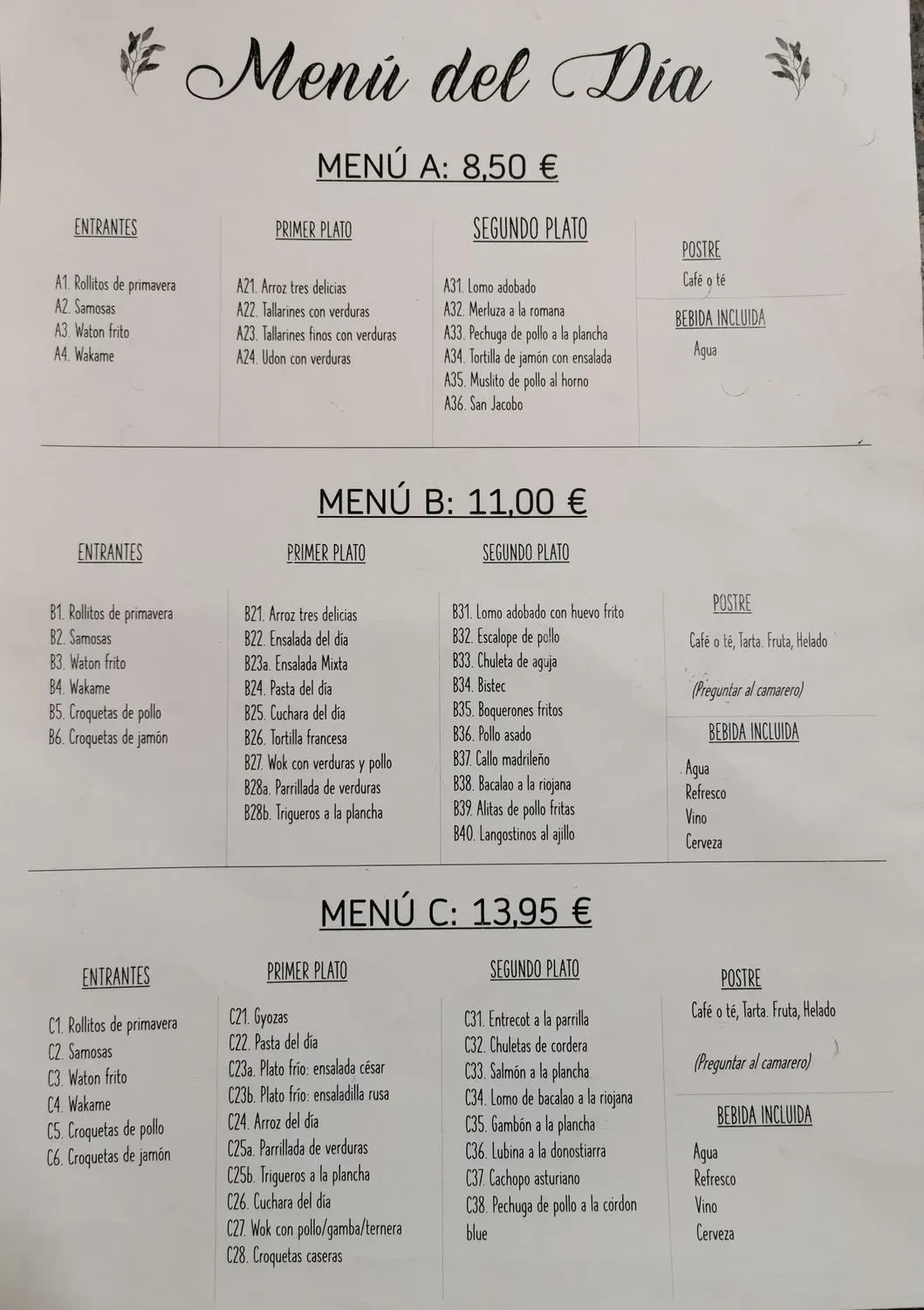 Menu 1