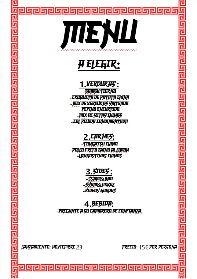 Menu 1