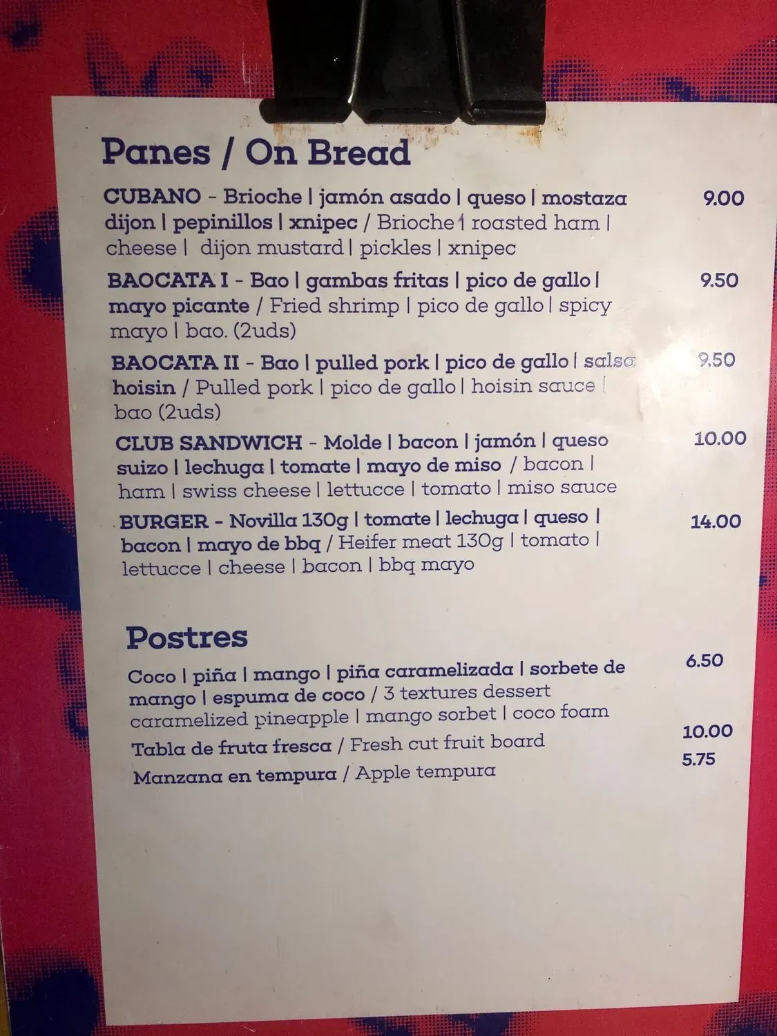 Menu 1