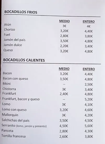 Menu 2