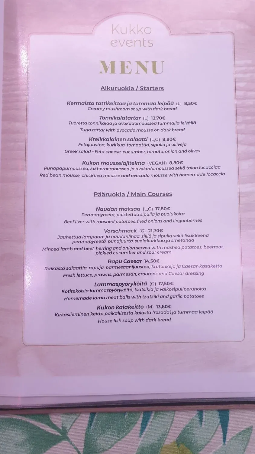 Menu 1