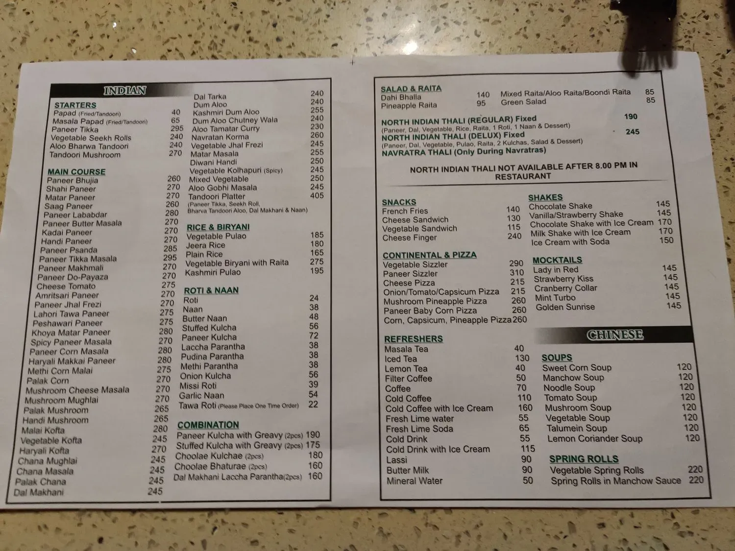 Menu 1