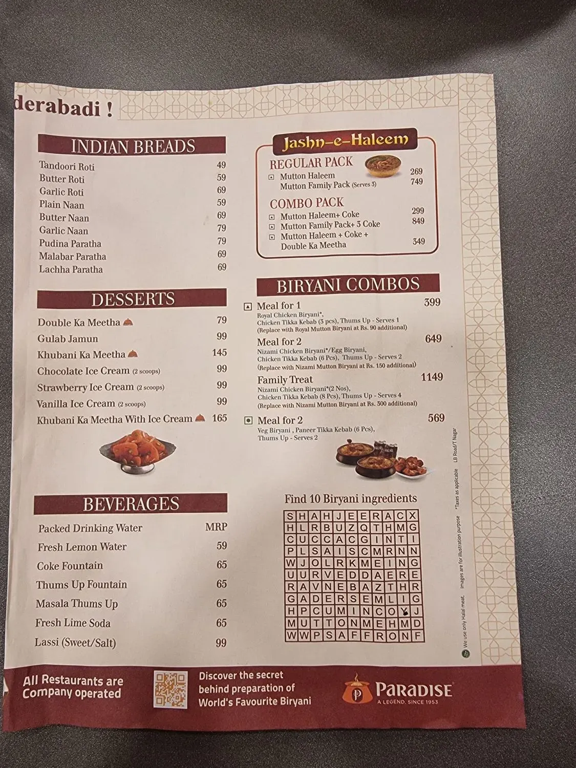 Menu 1