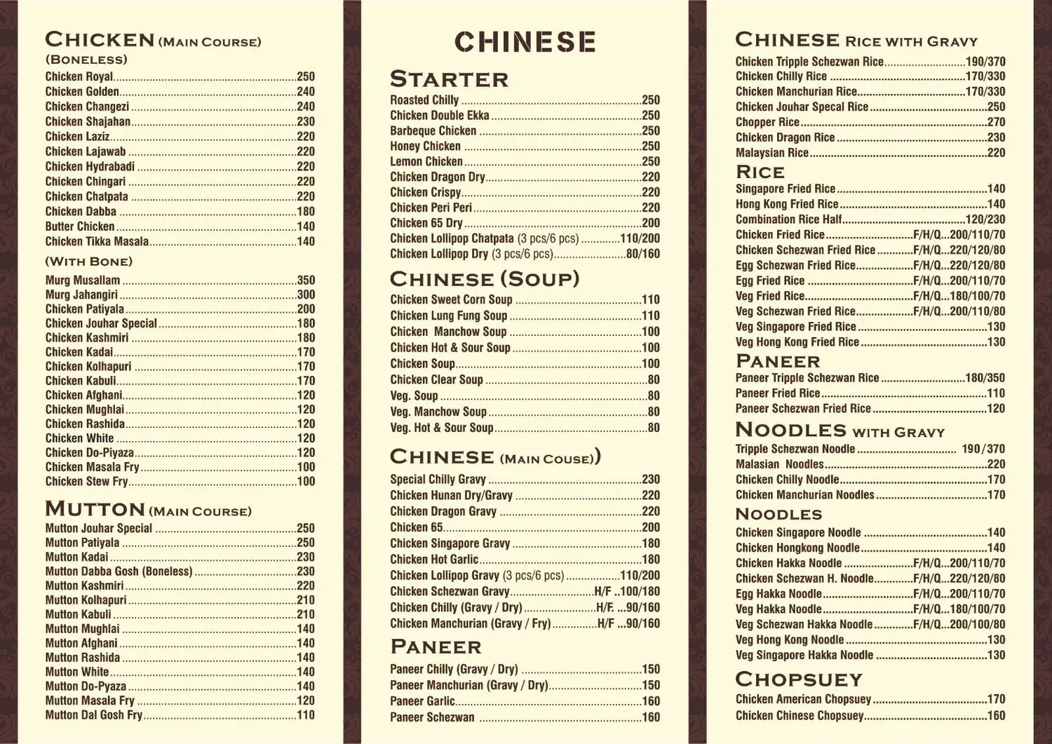 Menu 1