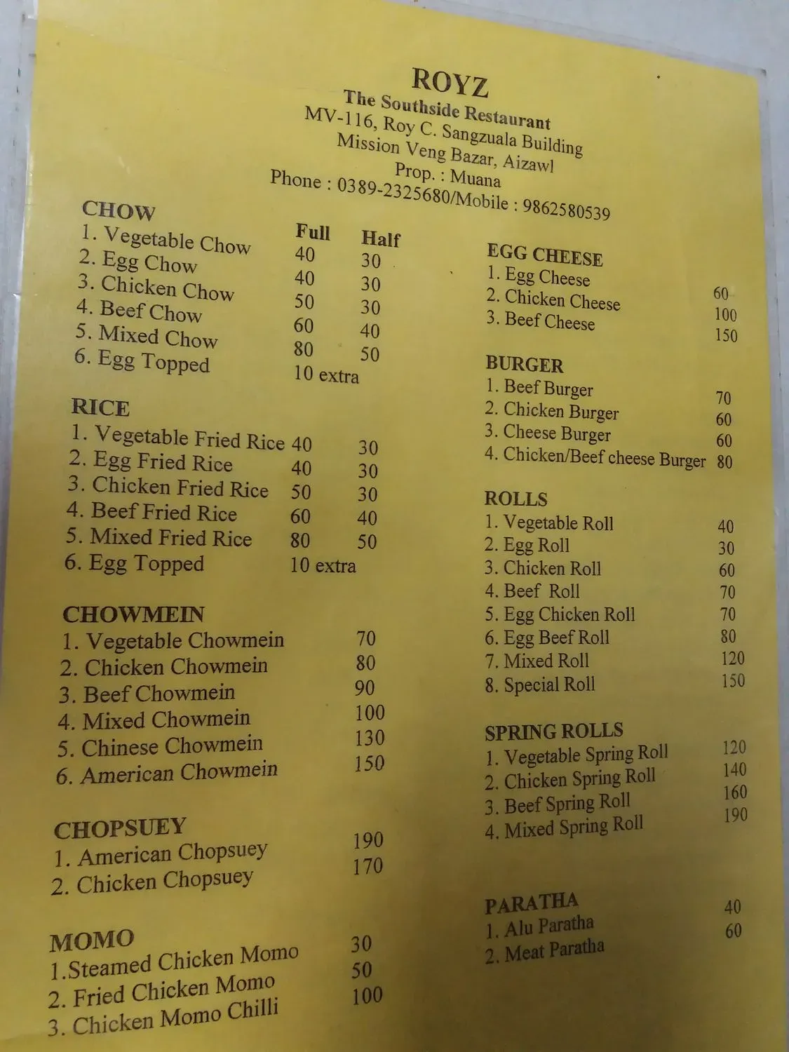 Menu 1