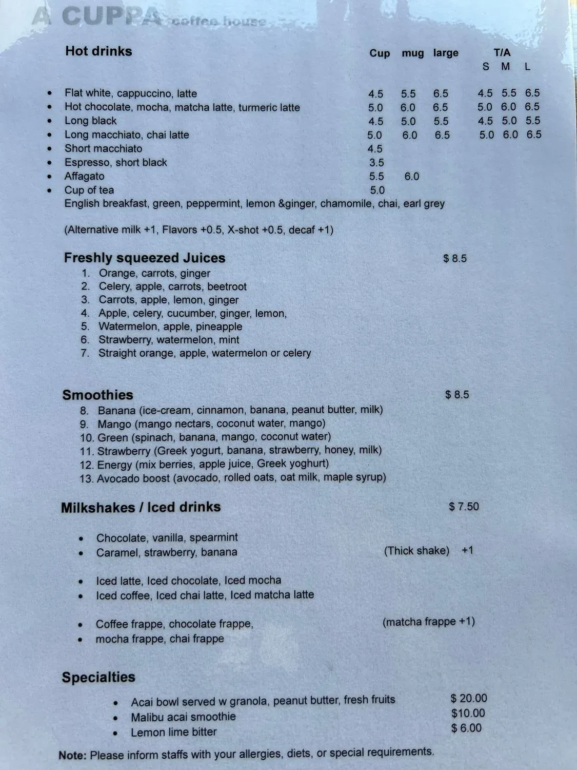 Menu 1