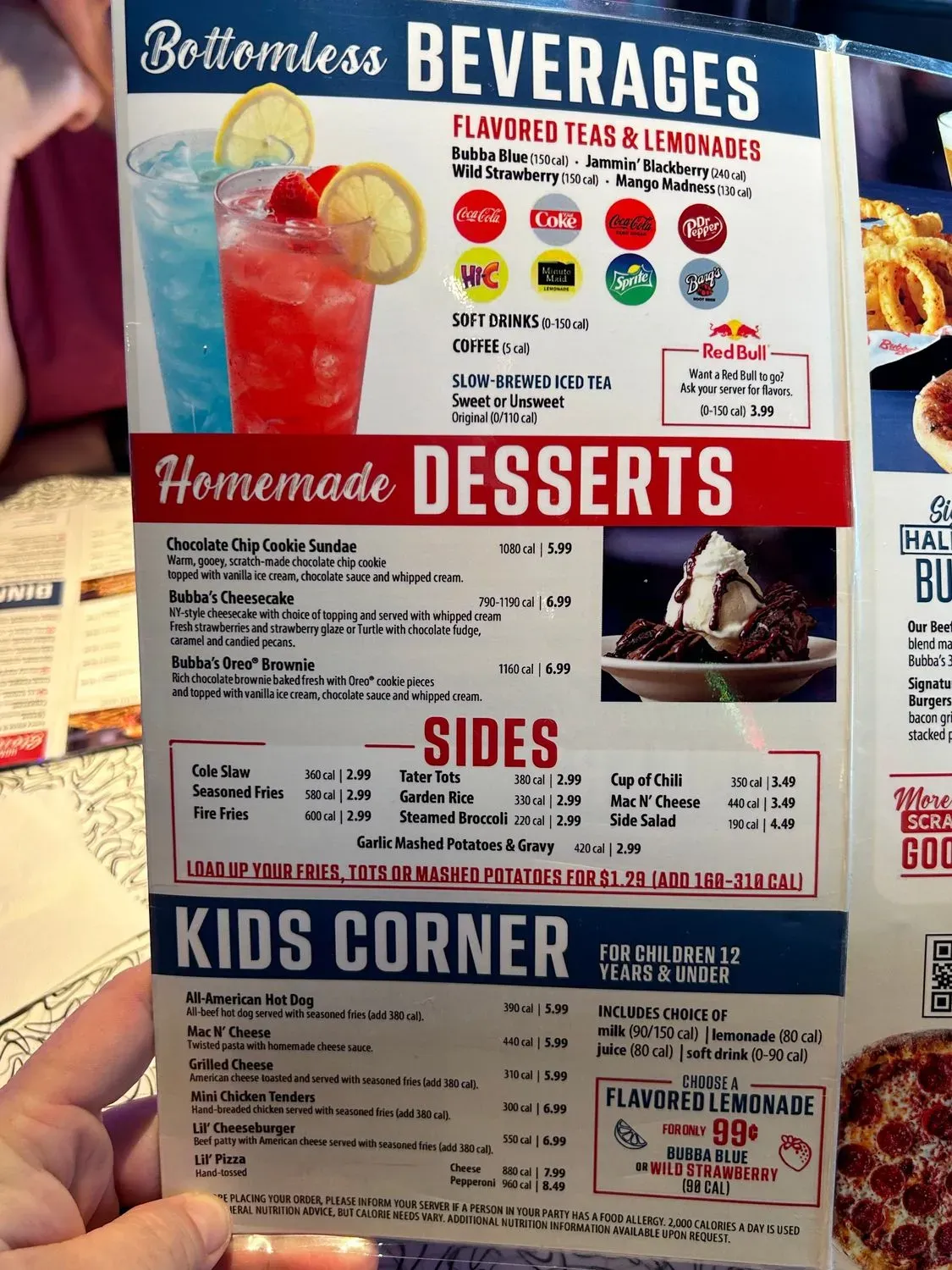 Bubba's 33 Menu | Texarkana, TX | Checkle