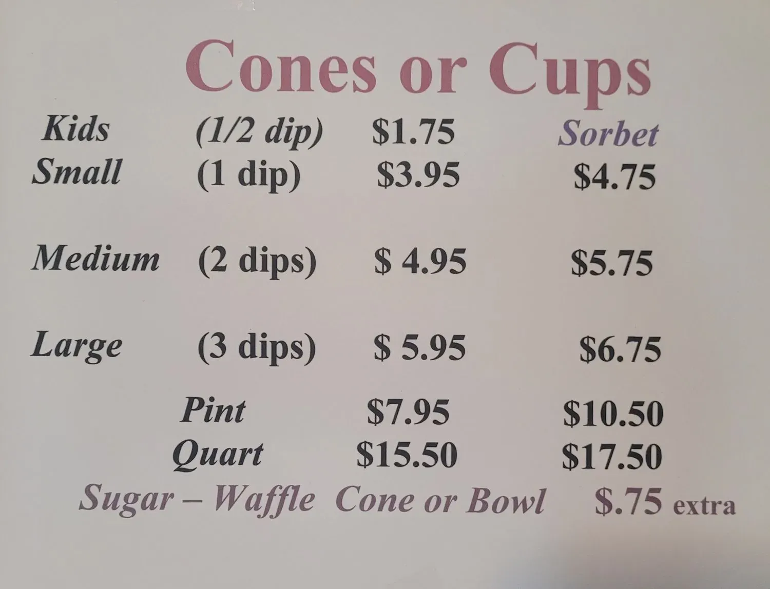 Sweet Things With Styles Menu - Updated November 2025