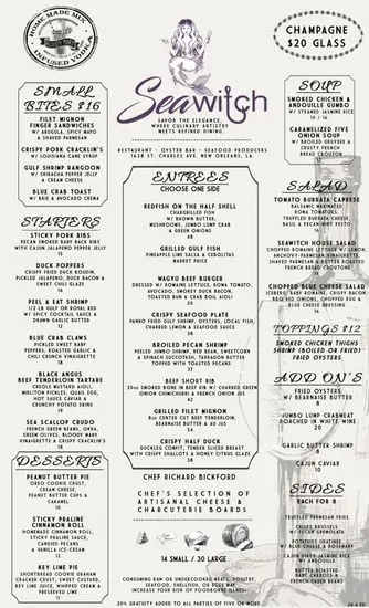 seawitch restaurant & oyster bar new orleans menu