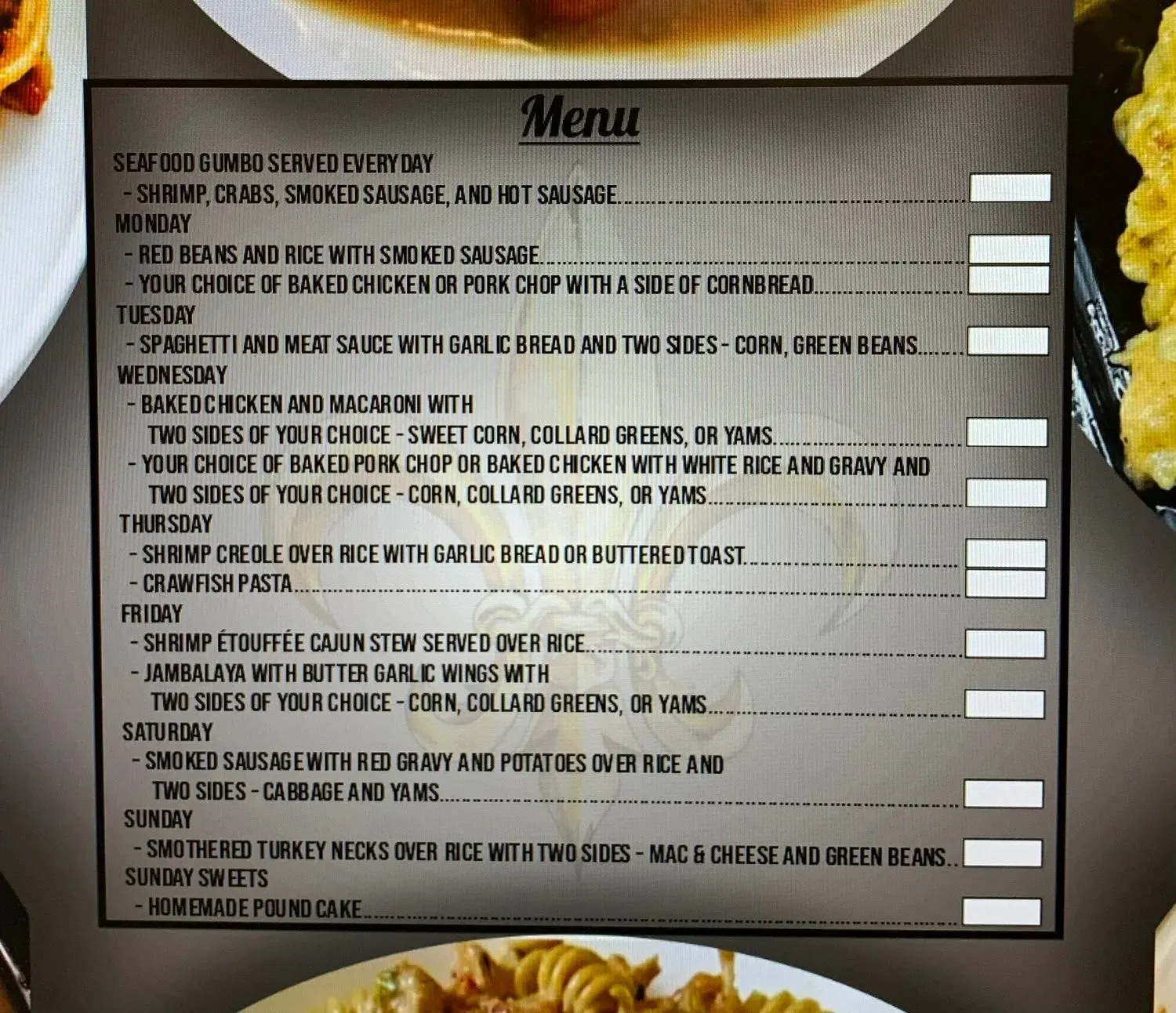 Menu 1