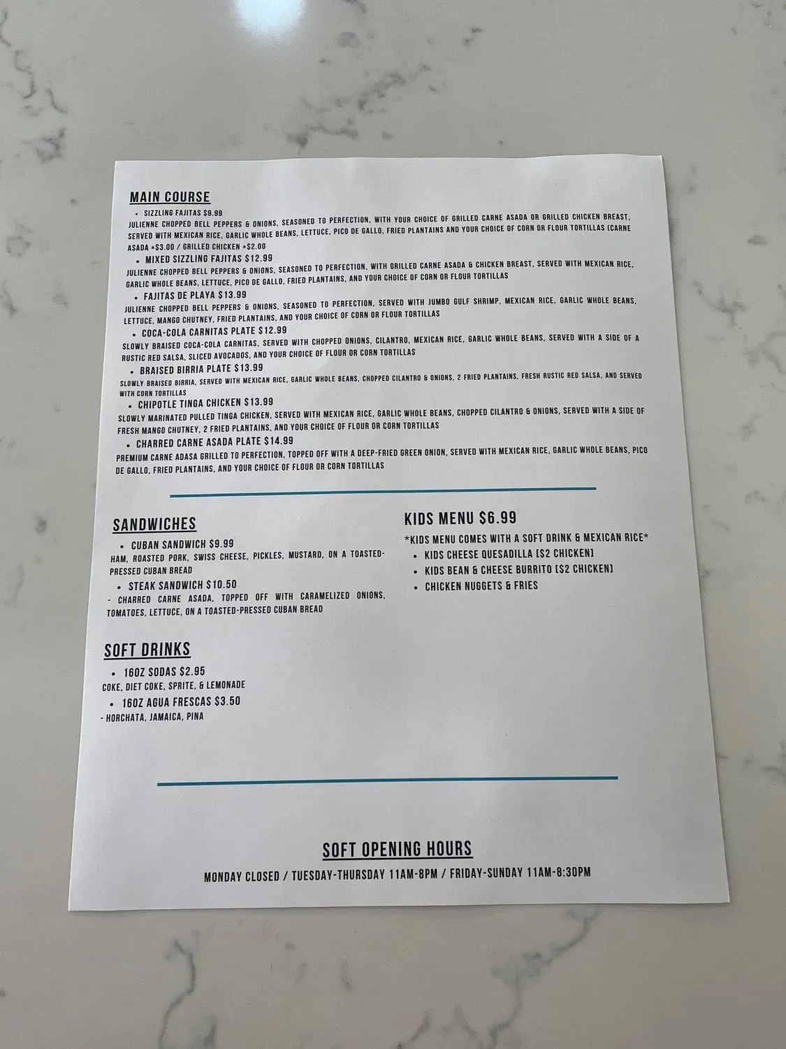 Menu 1