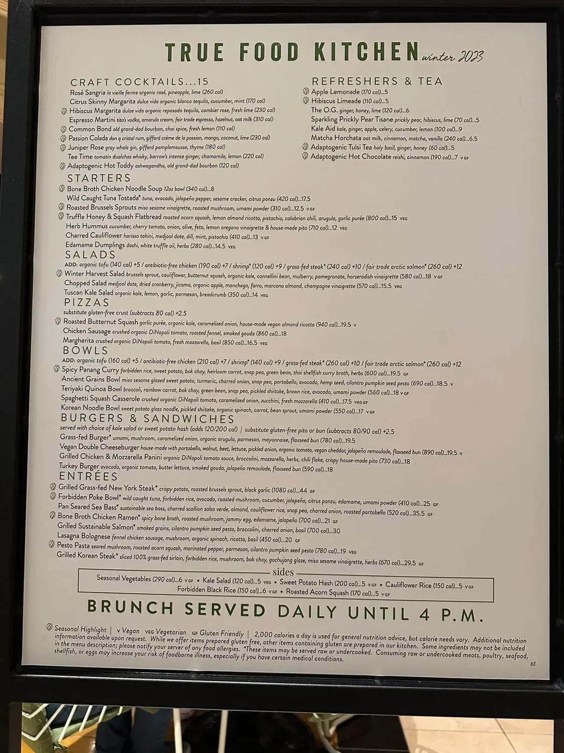 True Food Kitchen Menu - Updated November 2025