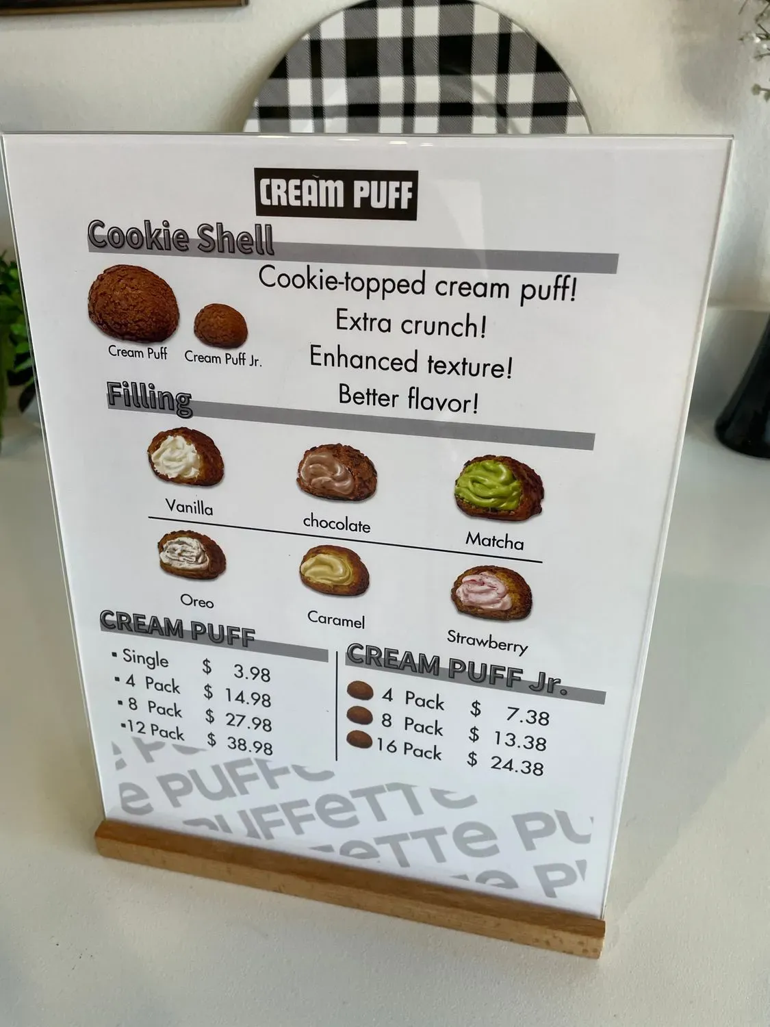 Puffette Cream Puff Menu - Updated November 2025