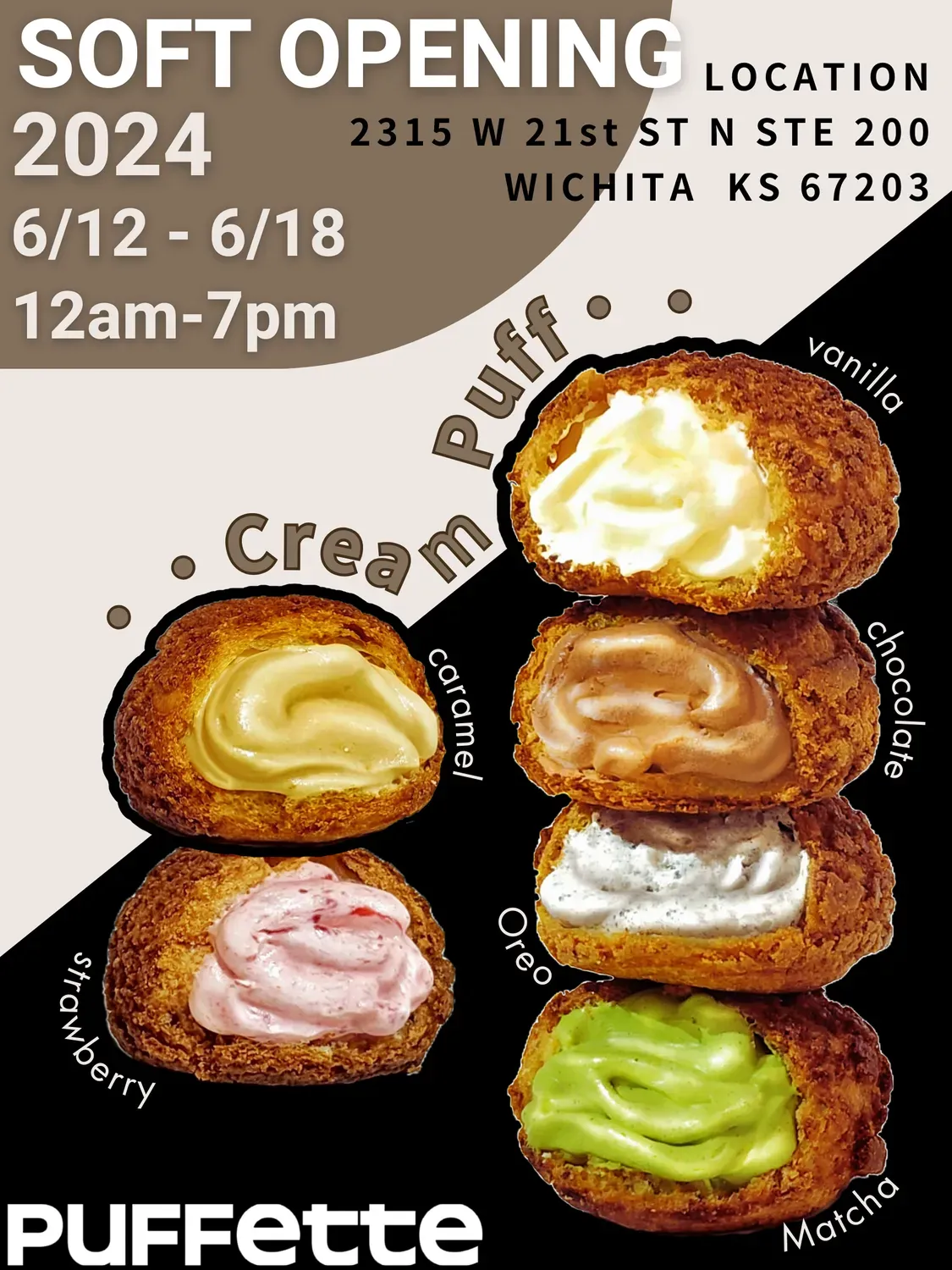 Puffette Cream Puff Menu - Updated November 2025