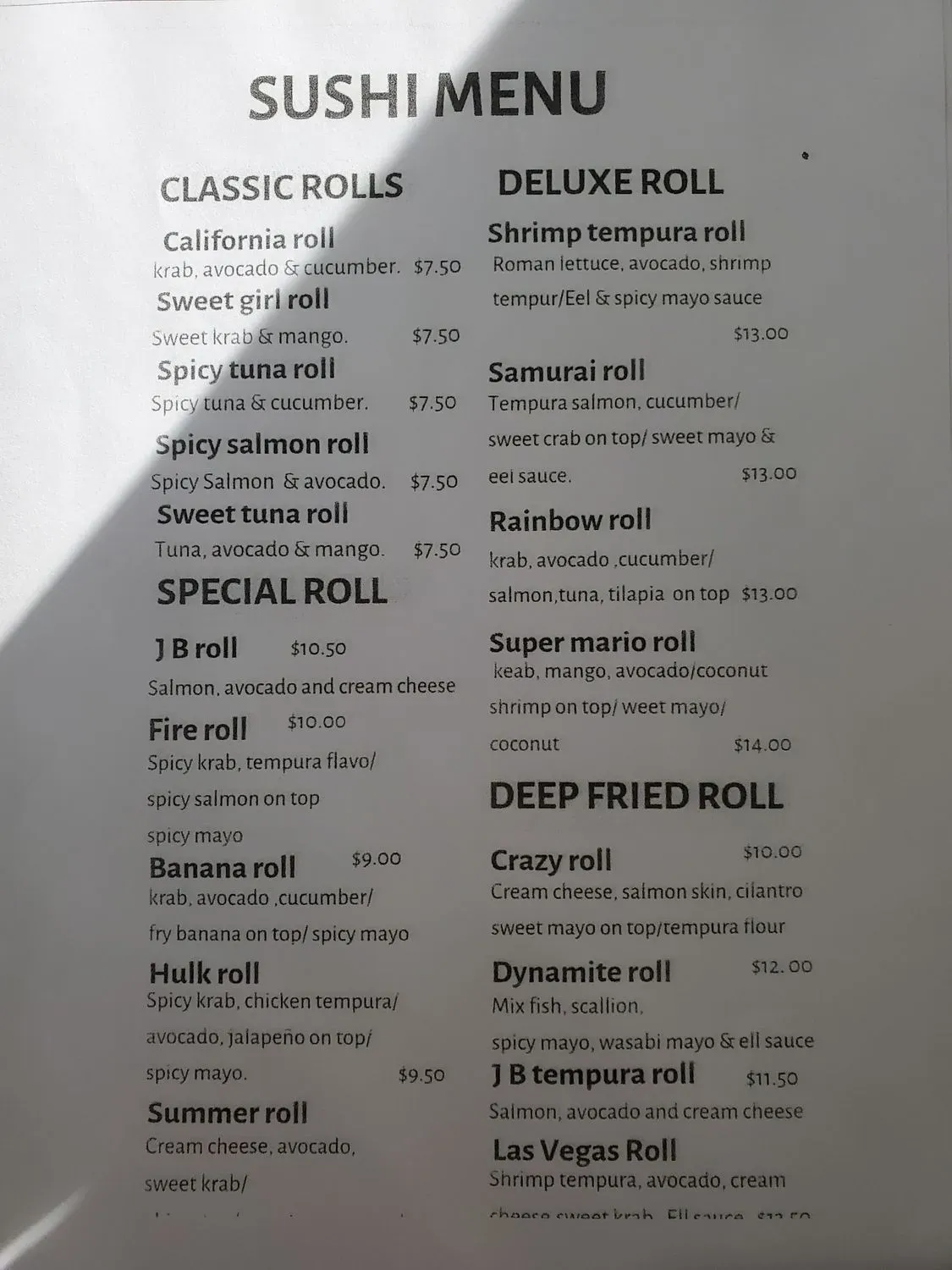 Menu 5