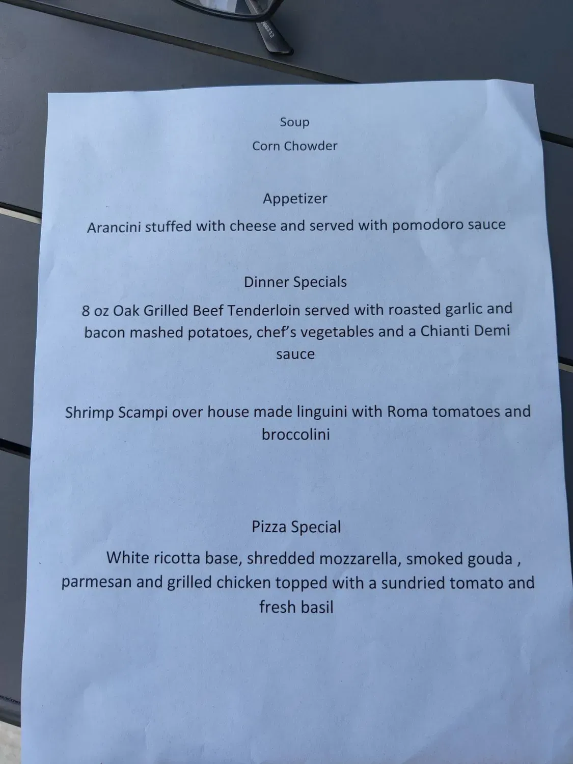 Menu 5