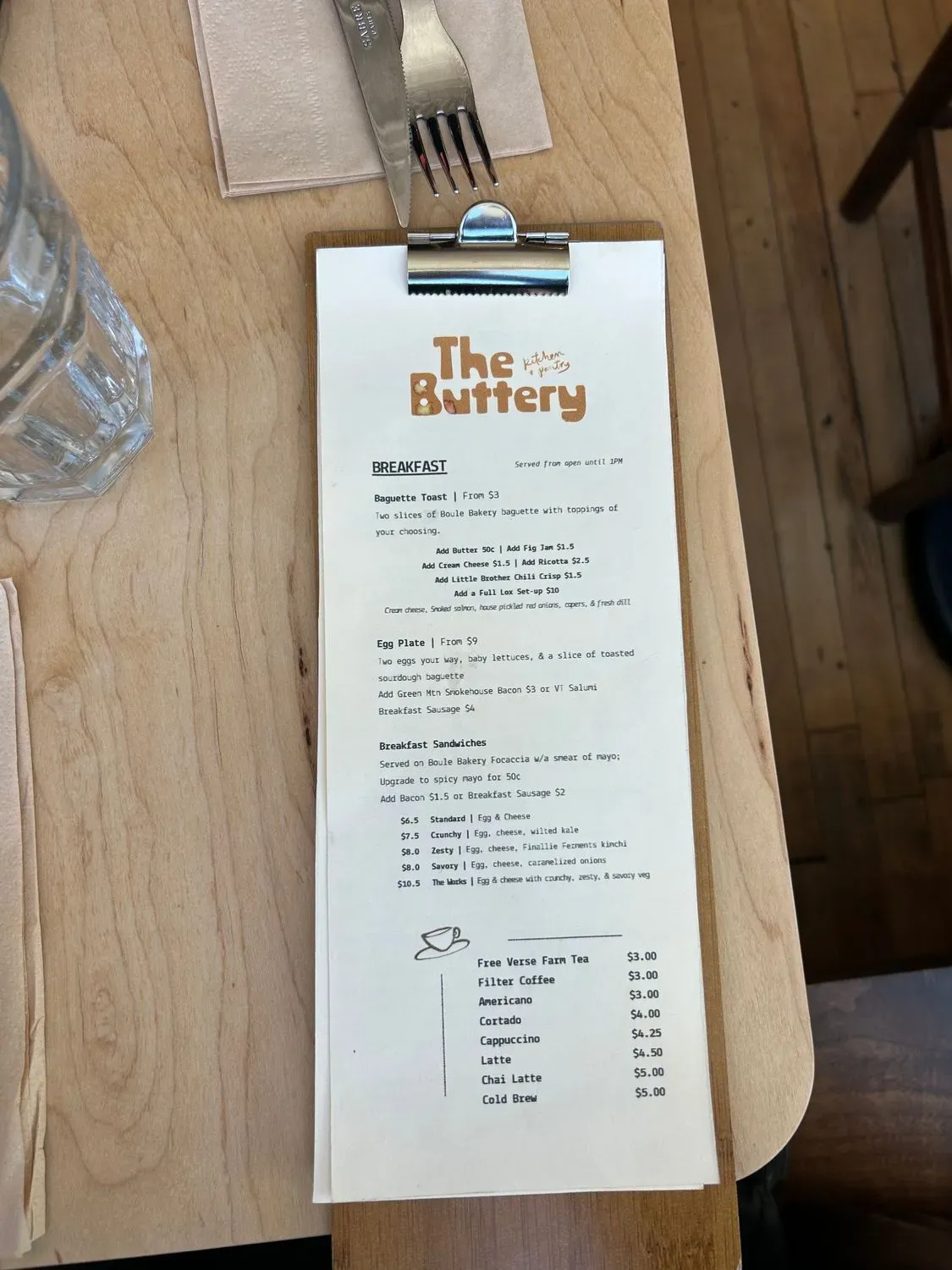 The Buttery: Kitchen + Pantry Menu - Updated November 2025