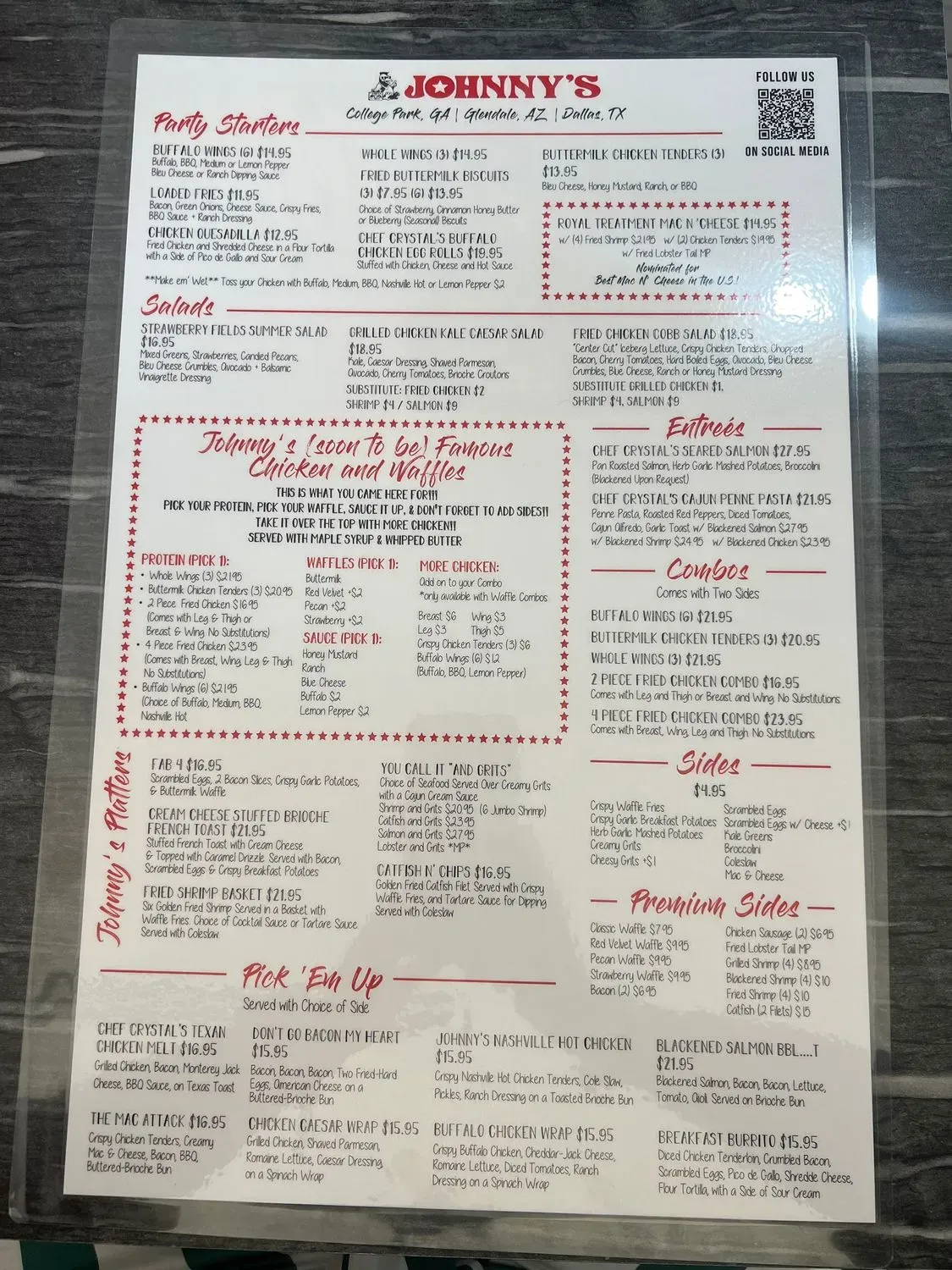 Johnny's Chicken & Waffles Dallas, TX Menu - Updated November 2025
