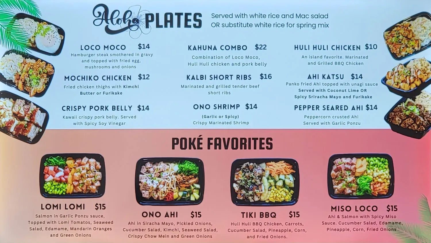 Aloha Hawaiian Kitchen Menu - Updated November 2025
