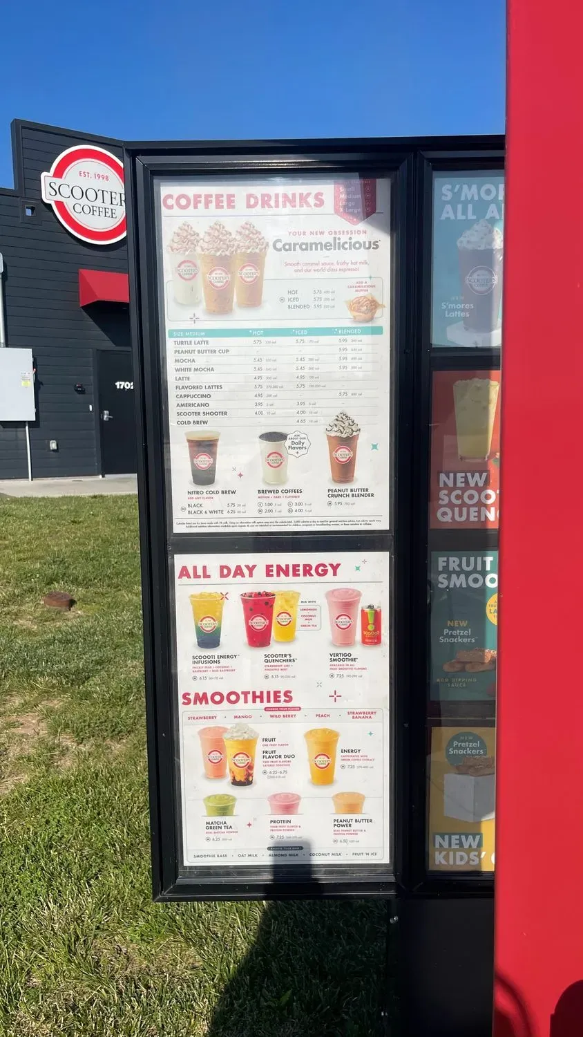 Scooter's Coffee Menu - Updated November 2025