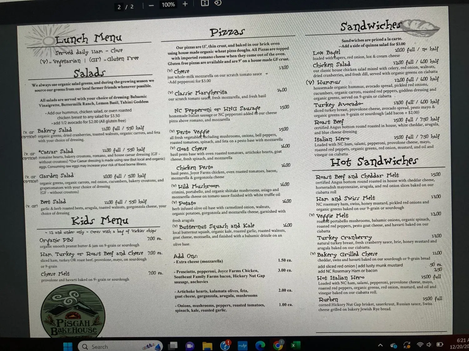 Menu 1