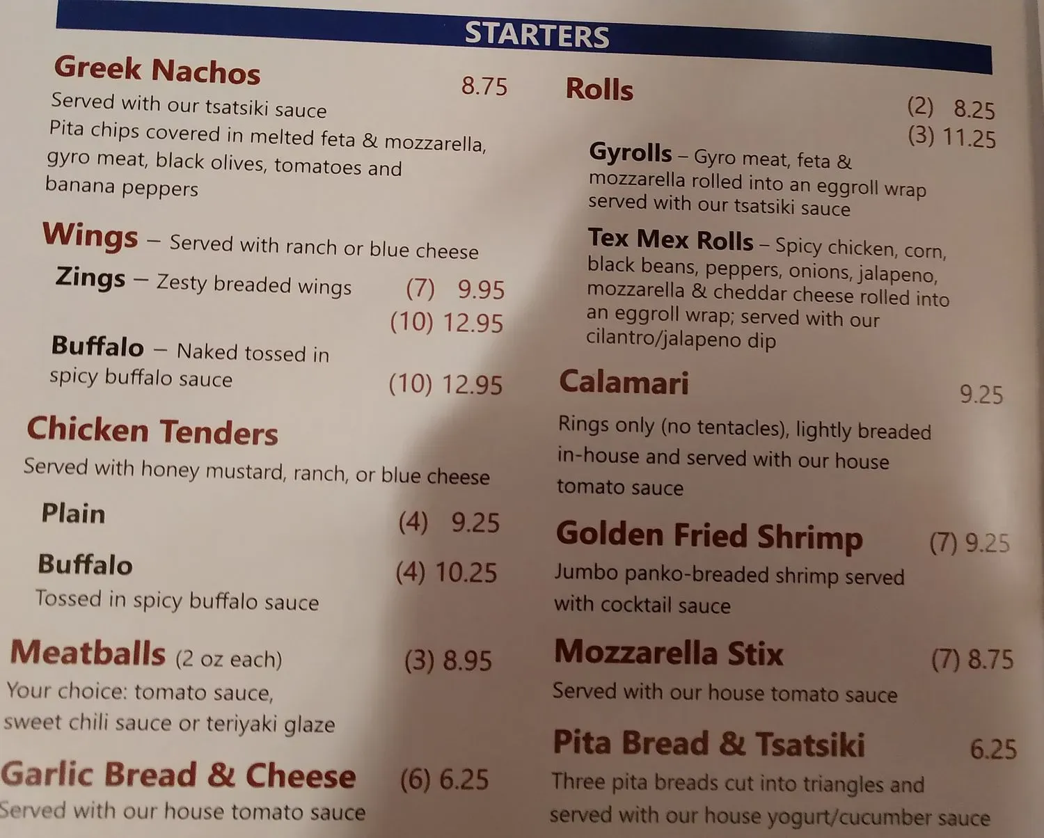 Menu 1