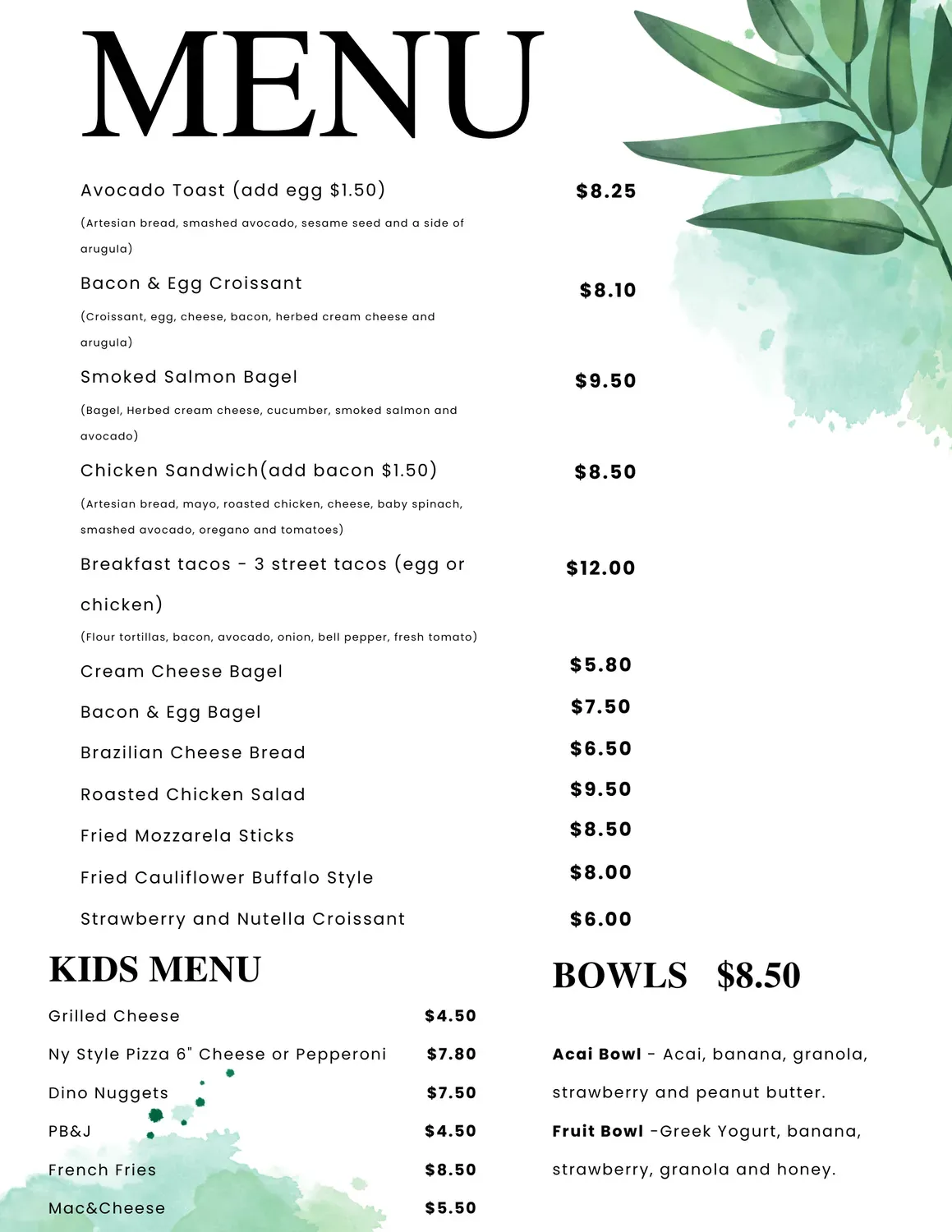 Menu 1