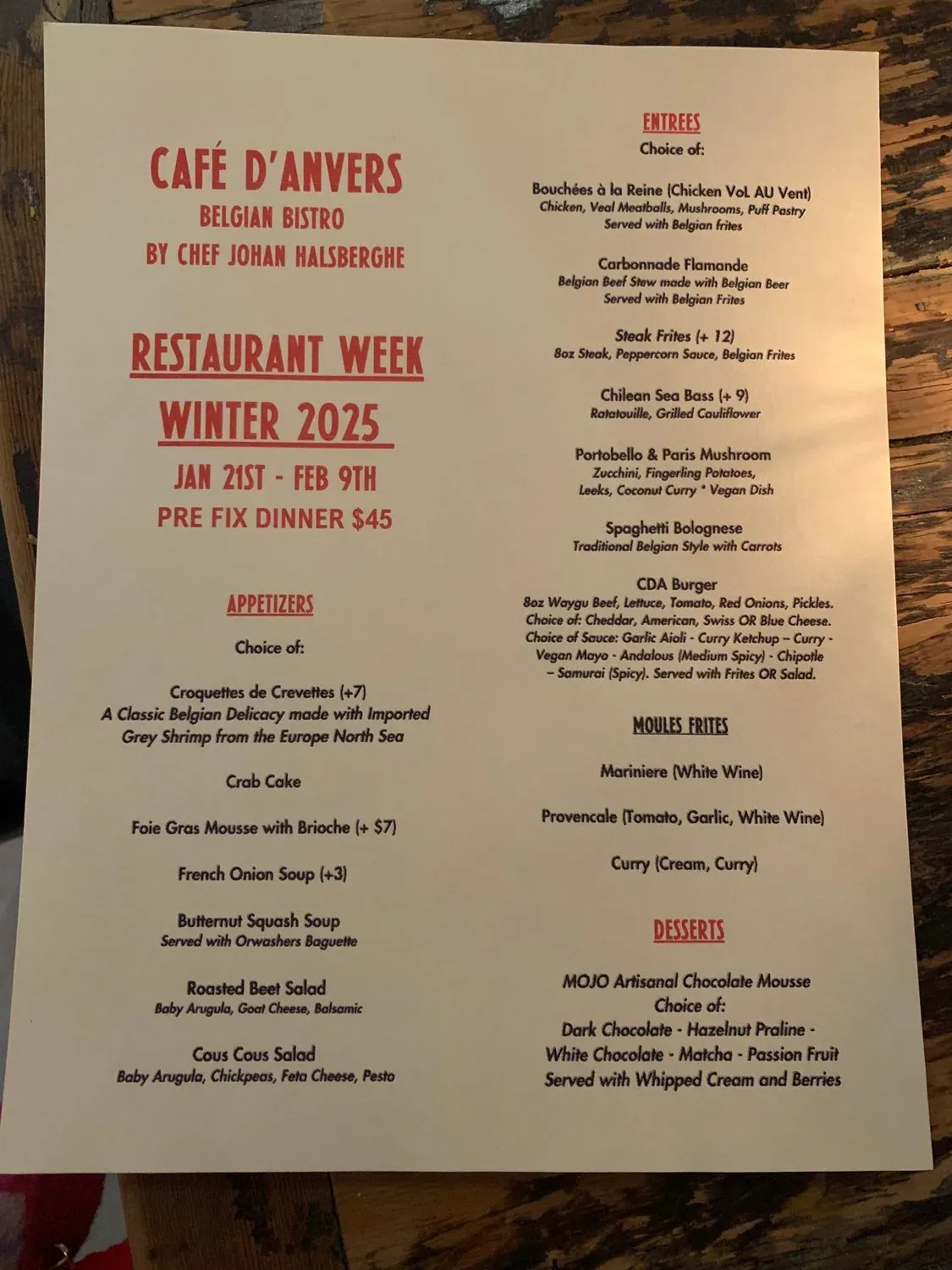 Café d’Anvers Menu - Updated November 2025