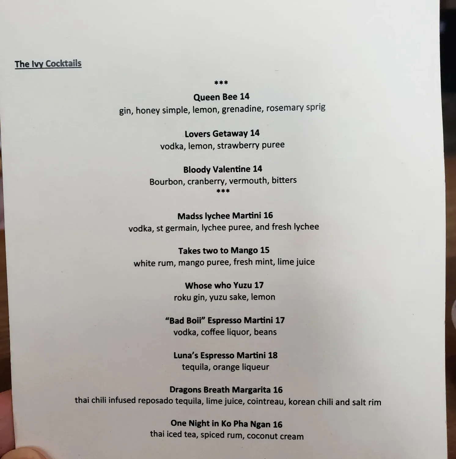 Menu 5