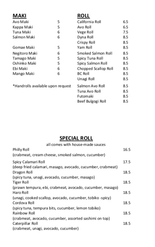 Menu 1