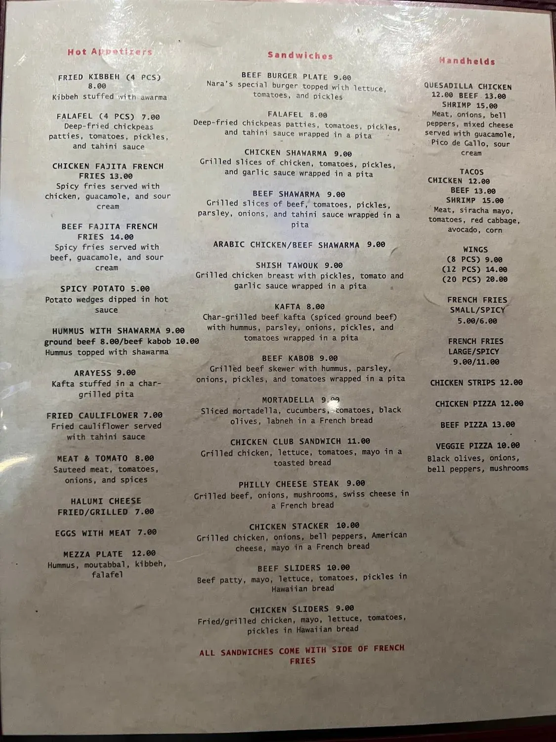 Menu 3