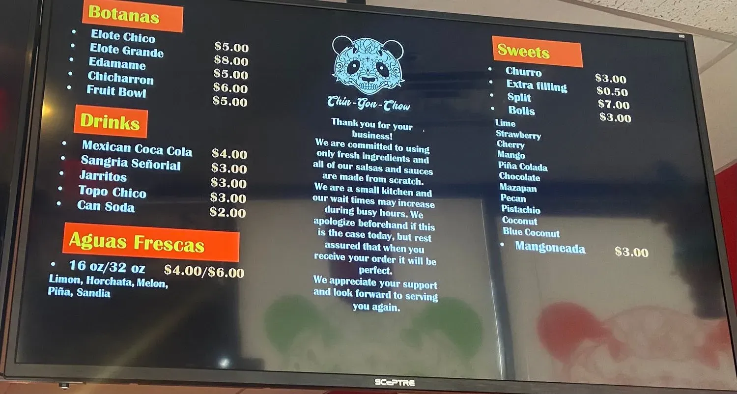 Chin Gon Chow Menu