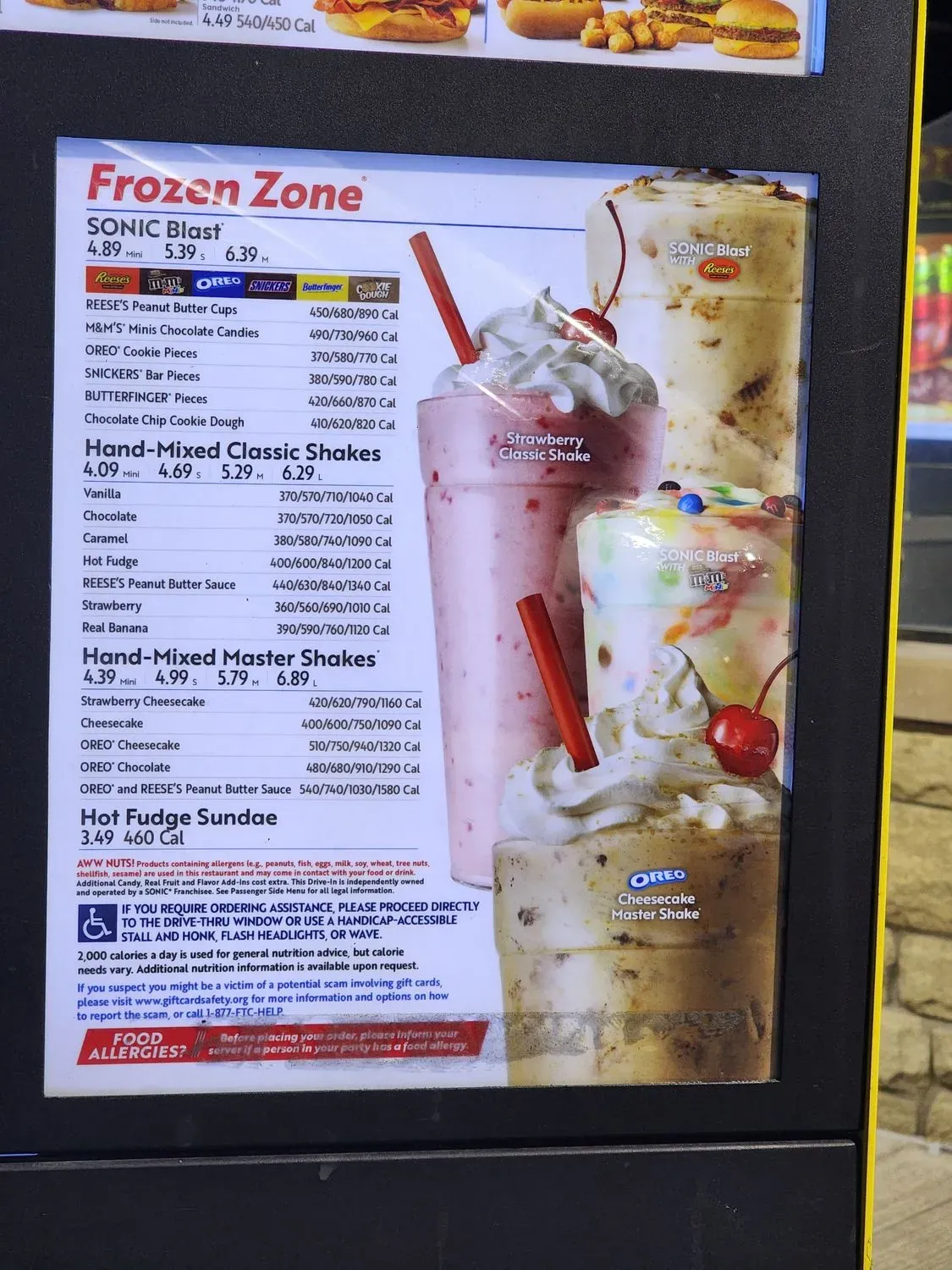 Sonic Drive-In Menu - Updated September 2025