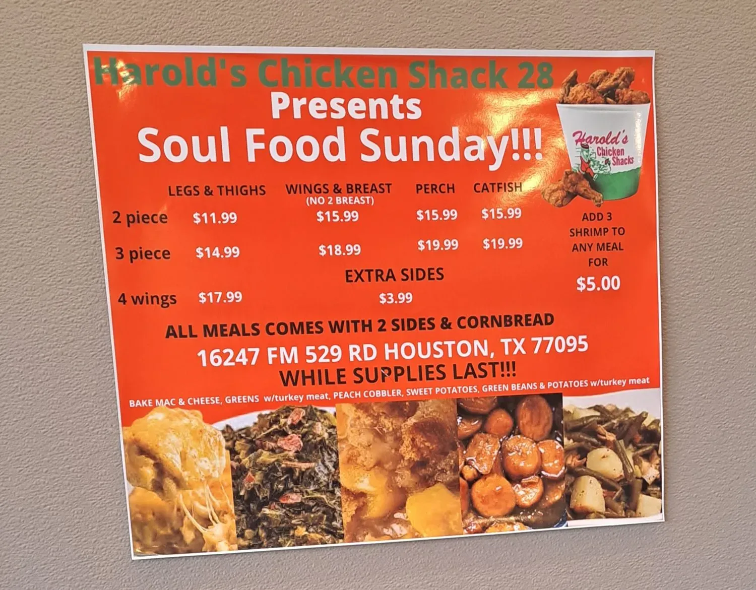 Harold's Chicken Shack Menu - Updated November 2025