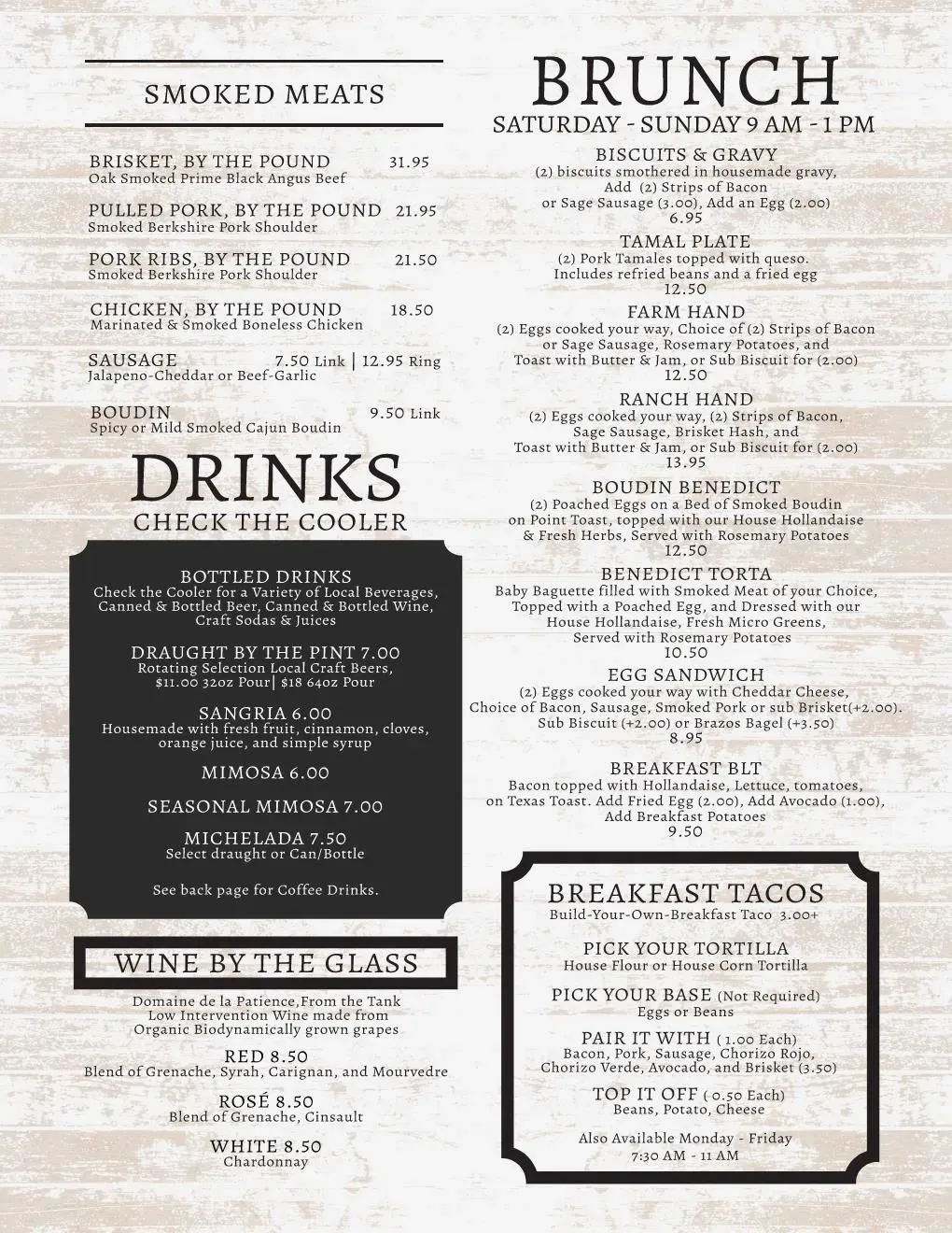 Henderson & Kane Menu - Updated November 2025