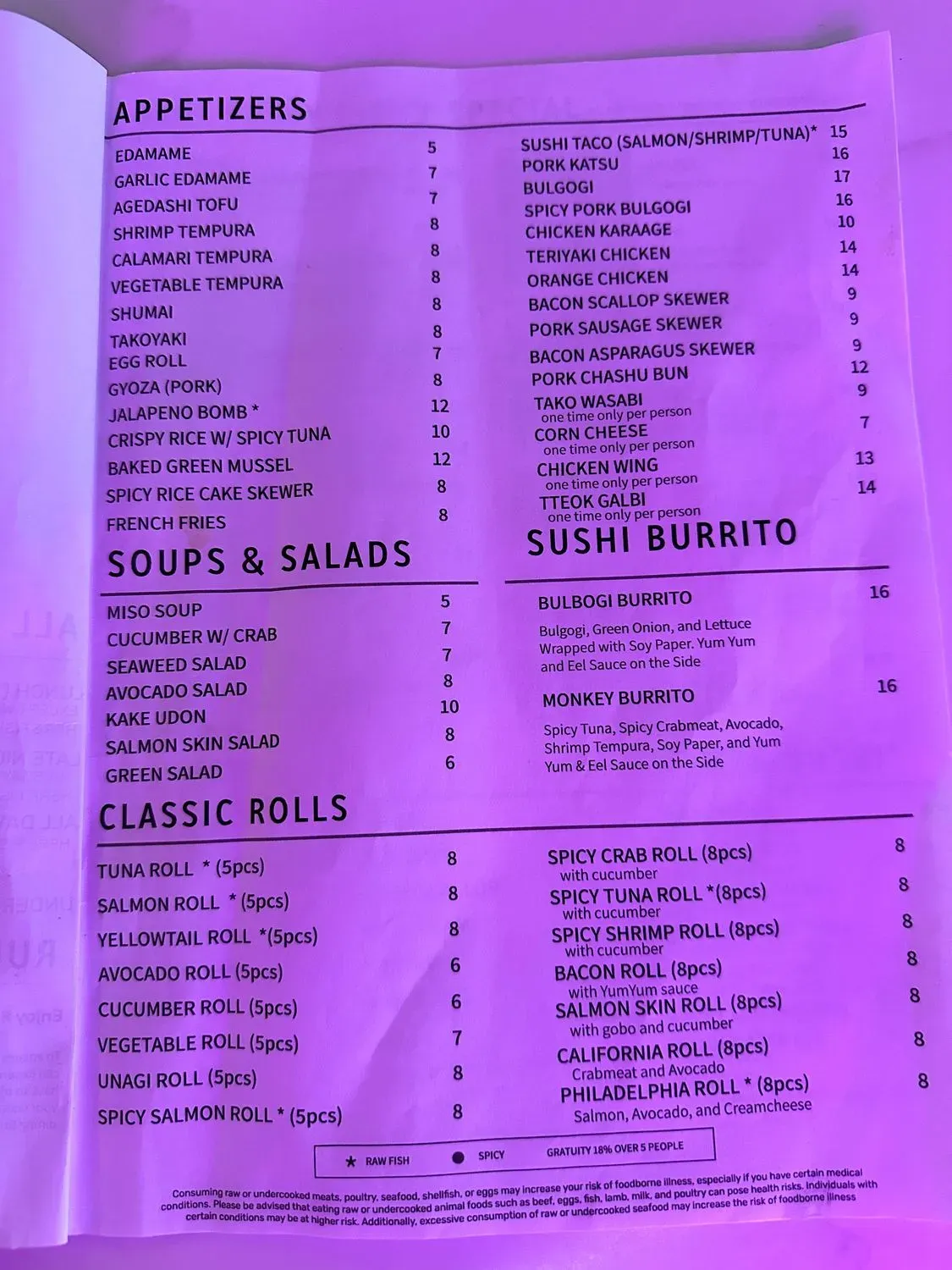 Menu 6