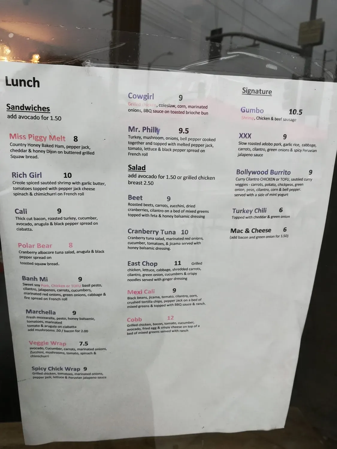 Menu 1