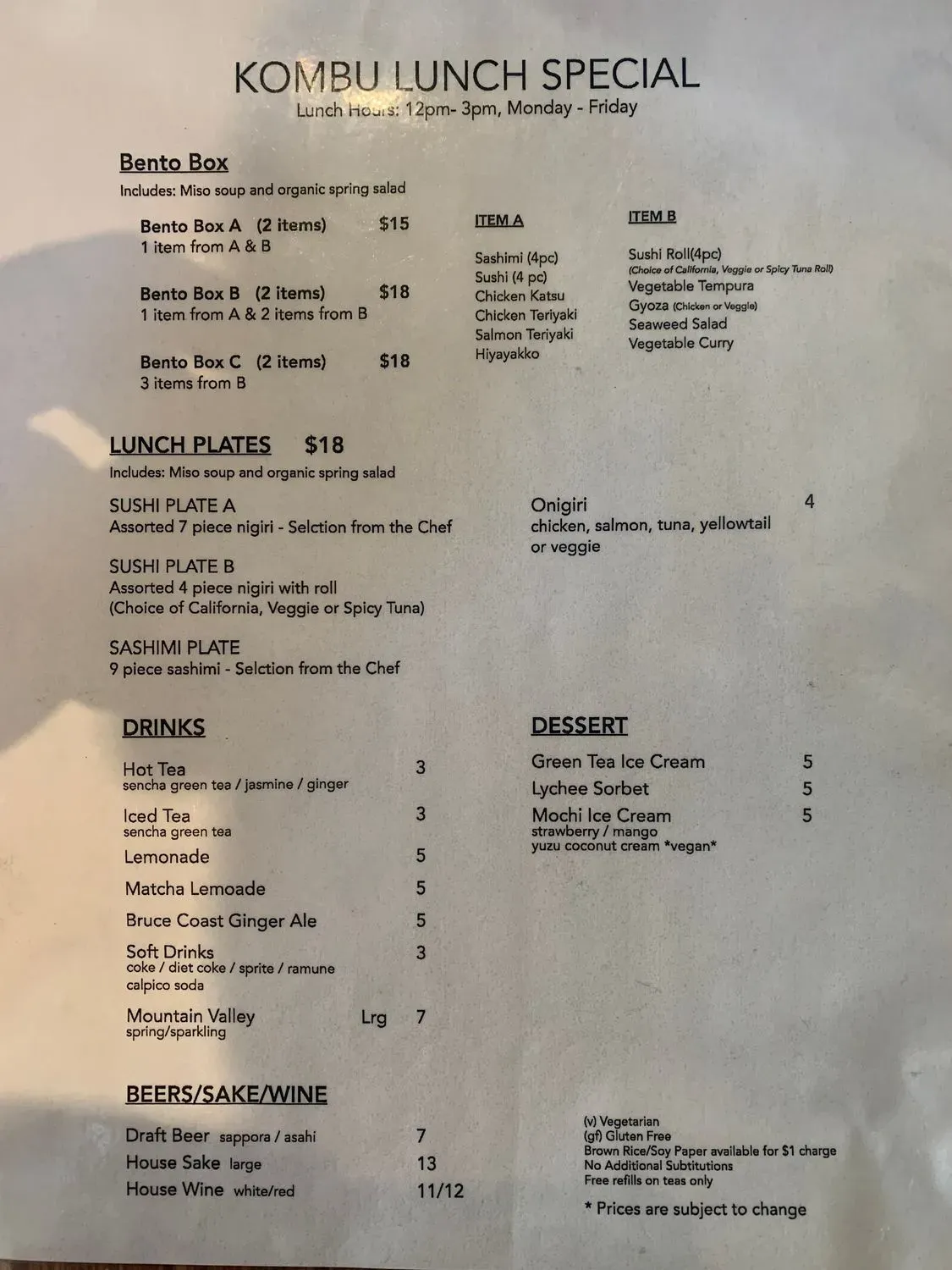 Menu 1